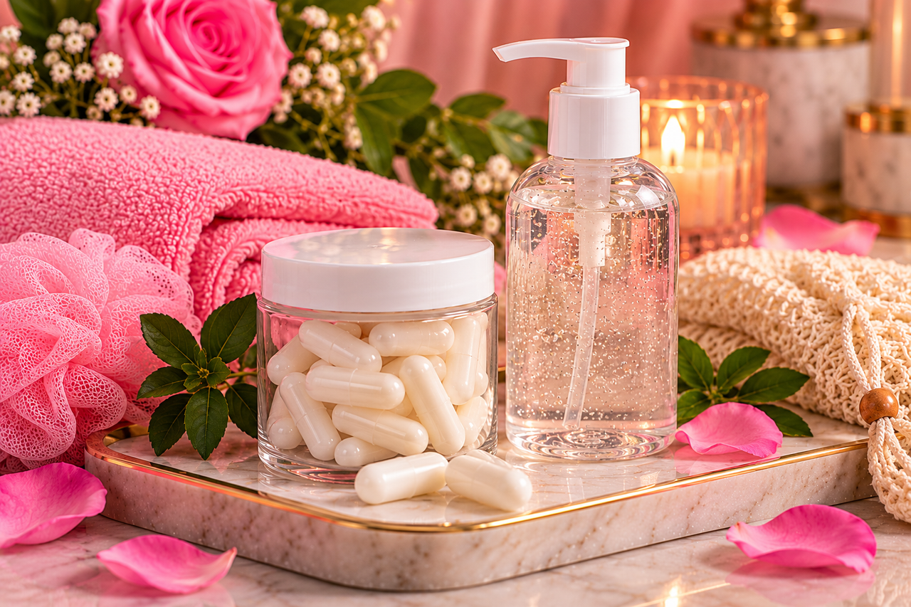 Feminine Balance Suppositories (20ct) & Cleansing Wash Set 3.5 oz